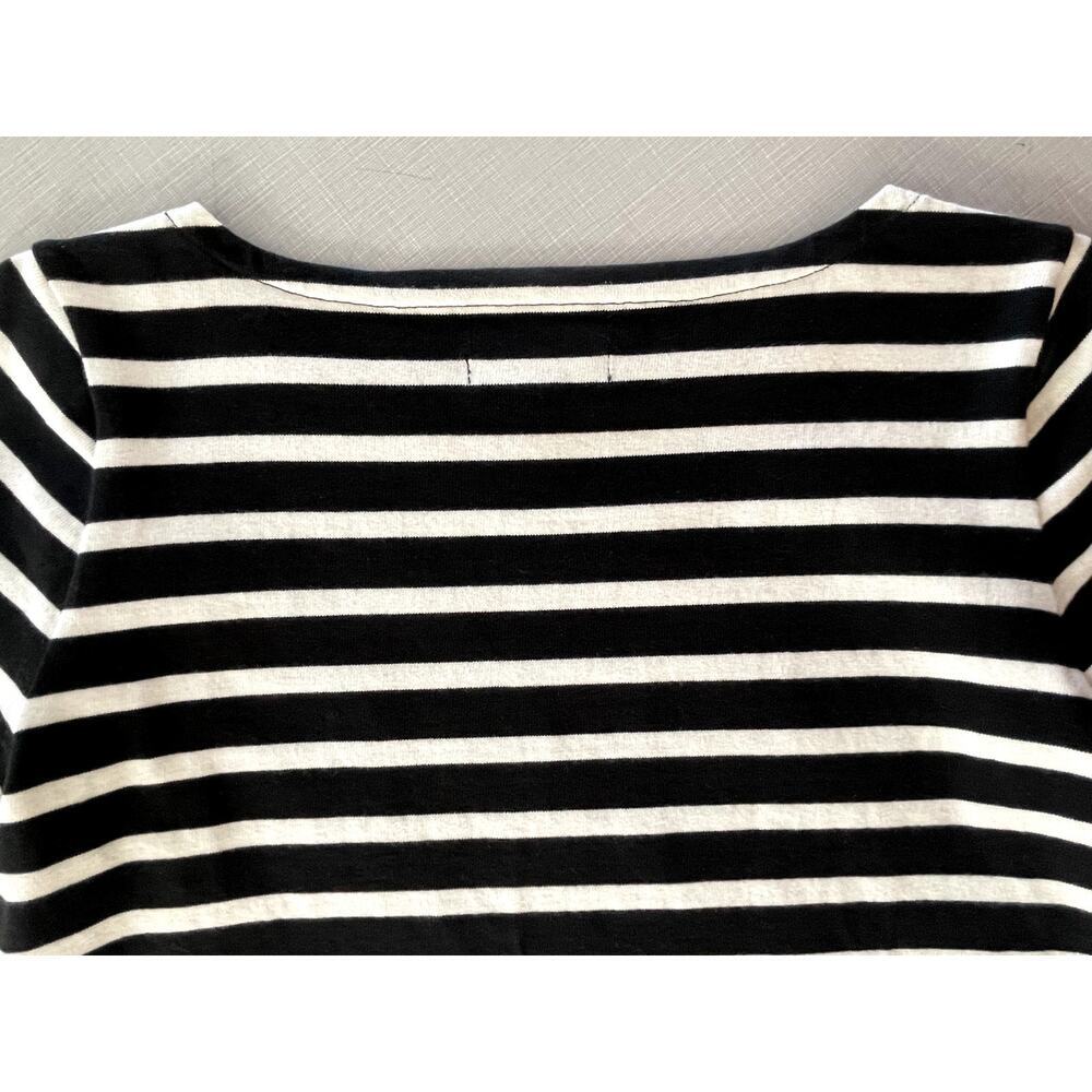 J Crew Sz XS Classic Mariner Cloth T-Shirt Black Boatneck Stripe Preppy Nautical - Picture 8 of 12